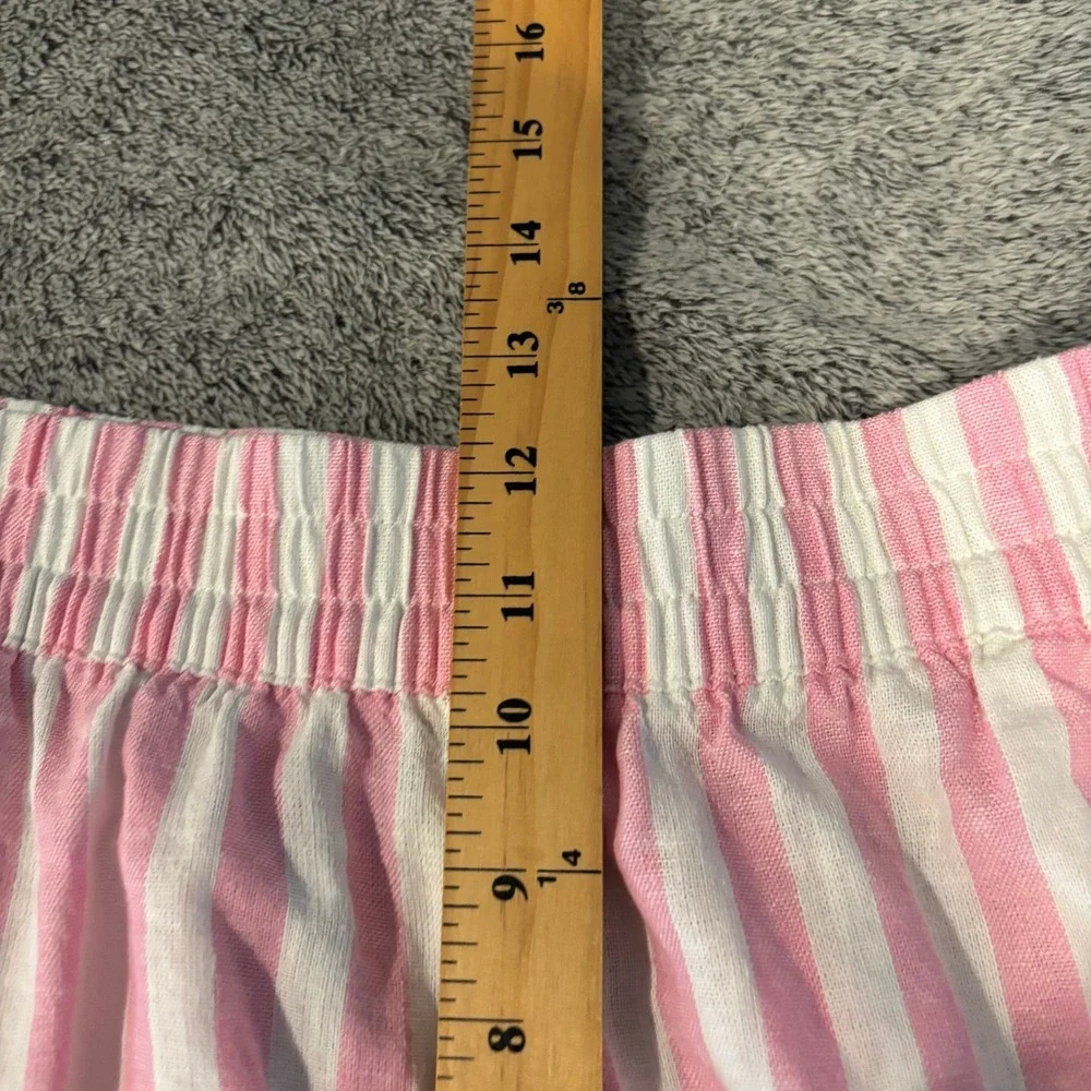 Old Navy Shorts Womens Coastal Pink White Striped Linen Blend Large Boho 21302